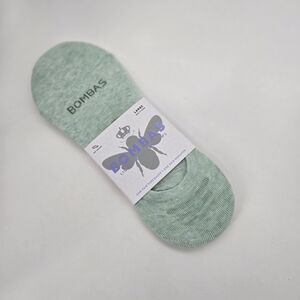 Bombas No-Show Socks 58% Cotton Light Teal Lightweight Seamless Toe Womens L
